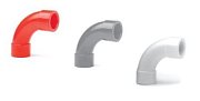 Ecoplast поворот 90гр., для аспирационной системы D25, АБС, серый (10 шт) (49125-10GR) / Поворот для аспирационной системы