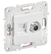 SKANDY Розетка двойная TV+RJ45 кат.5E SK-A14W скрытой установки арктический белый (SK-AK20-1-K01) / Розетка TV+RJ45