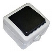 Выключатель одноклавишный EF600SD, серый, LK Aqua (80002) / Выключатель с самовозвратом (кнопка)