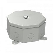 Коробка металлическая Октагон серая 130х130х63 (70-0100-7035) / Коробка металлическая