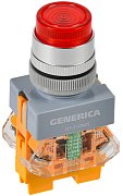 Кнопка управления D7-11DNZS d=22мм с подсветкой и фиксацией красная GENERICA (BBT50-11DNZS-3-11-K04-G) / Кнопка управления