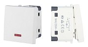 Выключатель с индикатором 45х45мм 16 A, 250 B, белый LK45 (850904) / Выключатель