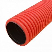 Труба ПНД двустенная жесткая d90 тип 450 (SN12) красная (6м) (PR15.0067) / Труба гофрированная двустенная ПНД жесткая