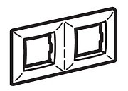 Рамка на 2+2 модуля (двухместная), слоновая кость (75012O) / Рамка двухместная, Brava