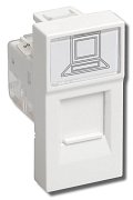 Розетка компьютерная RJ-45 PRIMER РКИ-10-00-П UTP кат.5e 1 модуль белая (CKK-40D-RI1-K01) / Розетка компьютерная