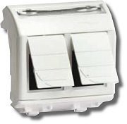 Розетка RJ-45 Brava 2 модуля белая (76656B) / Розетка компьютерная с двумя разъёмами