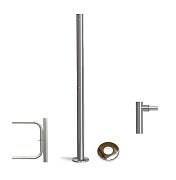 PERCo-BH02 2-15 с крышкой / Стойка с отверстием под стопорный механизм поворотной секции и с 2-мя отверстиями для крепления патрубков на стороне, противоположной створке