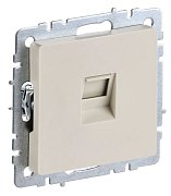 Розетка компьютерная 1-местная RJ45 BRITE РК10-БрКр кат.5E бежевый (BR-K10-1-K10) / Розетка компьютерная
