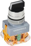 Переключатель D7-20х3 на 3 положения 1NC+1NO черный GENERICA (BSW50-20х3-3-21-3-K02-G) / Переключатель