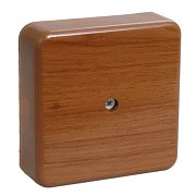 Коробка распаячная КМ41222-05 100х100х44 открытой проводки (6 клемм 6 мм²) дуб (UKO10-100-100-044-K24) / Коробка распаячная безгалогенная (HF)