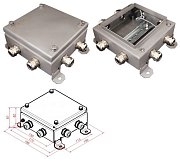 КМ IP66-1515, 8 вводов, нержавейка / Коробка монтажная электротехническая