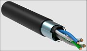 GENERICA U/UTP 5E 24AWG 2PR LDPE черный (BC3-C5E02-139-305-R-G) / Кабель «витая пара» (LAN) для структурированных систем связи