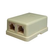 Розетка настенная RJ-11, 6P4C, 2 порта (10-0306) / Телефонная розетка