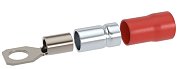 Наконечник НКИ 0,25-1,5 М6 (D6,4мм) с отверстием под винт (100 шт) (2A6P-DS-PVC) / Наконечник с отверстием под винт и изолированным фланцем ПВХ, двойная гильза