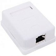 WS-RJ45-8P8C-5e-1P (201-011) / Розетка компьютерная накладная RJ-45 (8Р8С) кат.5e одинарная